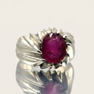 Natural Pink Ruby 925 Sterling Silver Ring